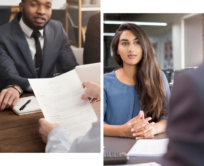 A man and woman are sitting at a table.